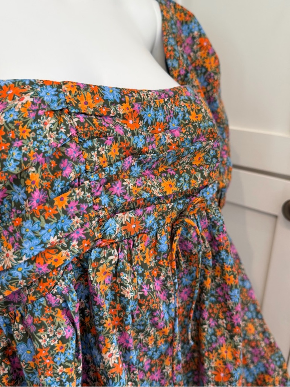 NWT For Love & Lemons 1X Brittany Floral Puff Sleeve Organic Cotton Babydoll - Picture 5 of 11